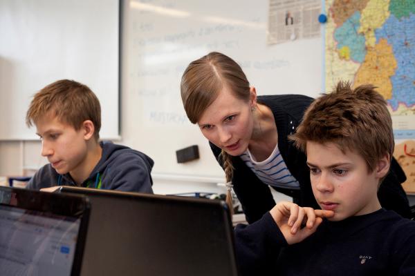 Boys on their computers