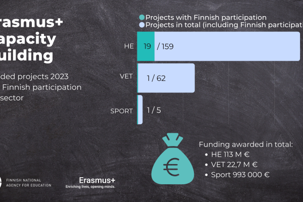 Infographic showing funded Finnish projects.
