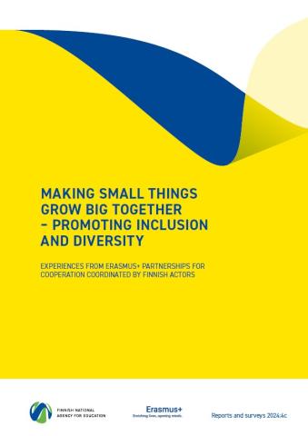 Cover of the publication with the text "Making small things grow big together – promoting inclusion and diversity".