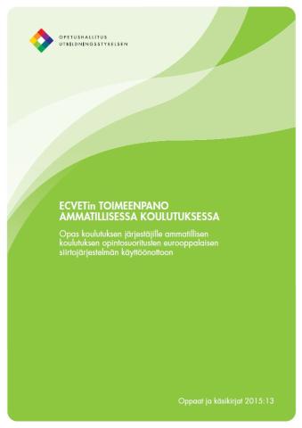 ECVETin toimeenpano ammatillisessa koulutuksessa kansikuva