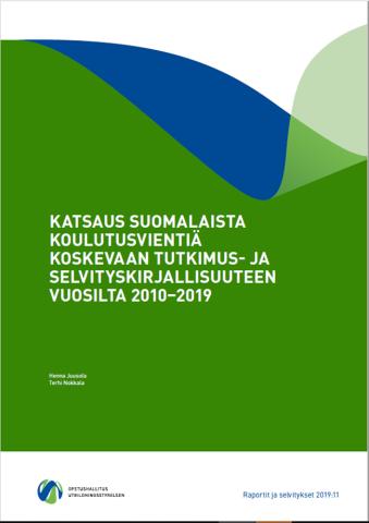 Kannen kuva: Katsaus suomalaista koulutusvientiä koskevaan tutkimus- ja selvityskirjallisuuteen vuosilta 2010‒2019