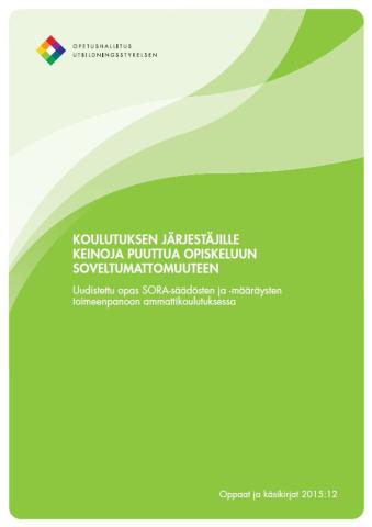 Koulutuksen järjestäjille keinoja puuttua opiskeluun soveltumattomuuteen kansikuva