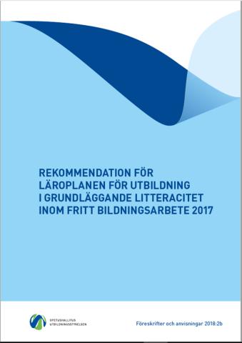 Pärm: Rekommendation för läroplan för utbildning i grundläggande litteracitet inom fritt bildningsarbete 2017