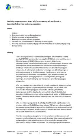Bilden visar första sidan i instruktionen