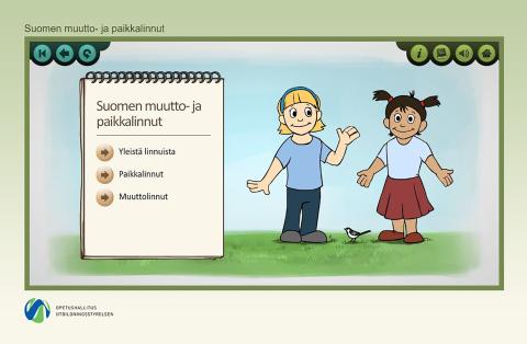 Kuva Suomen muutto- ja paikkalinnut -materiaalista