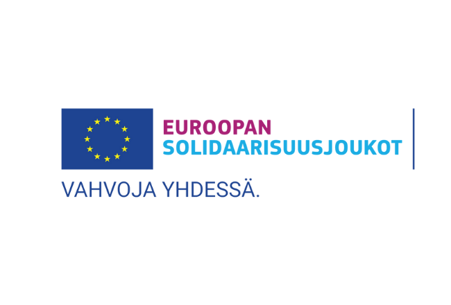 Euroopan solidaarisuusjoukot -logo. Vahvoja yhdessä.