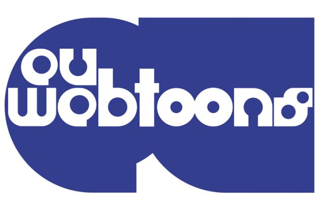 Sinisellä pohjalla valkoinen teksti EU webtoons