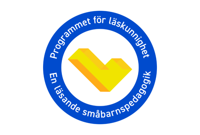 En läsande småbarnspedagogik-programmets logo