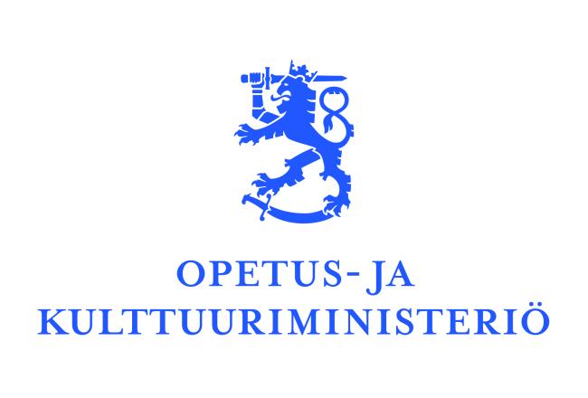 Opetus- ja kulttuuriministeriön logo.