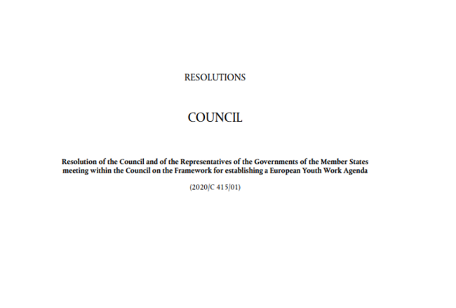 Resolution of the Council and of the Representatives of the Governments of the Member States  meeting within the Council on the Framework for establishing a European Youth Work Agenda