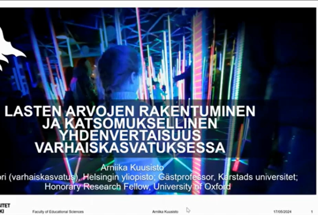 Otsikko lasten arvojen rakentuminen ja katsomuksellinen yhdenvertaisuus katsomuskasvatuksessa