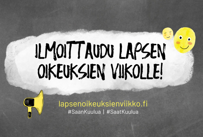 Ilmoittaudu lapsen oikeuksien viikolle