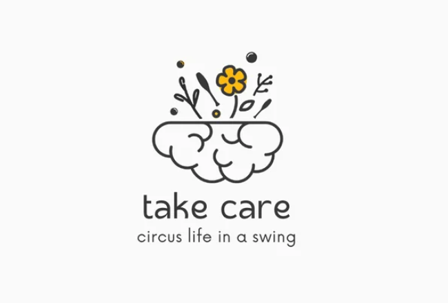 Kuvassa pilvi, jonka päällä kasveja ja teksti take care - circus life in a swing