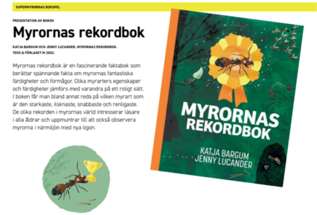 Pärmbild på boken Myrornas rekordbok och en bild från materialet utarbetat från boken