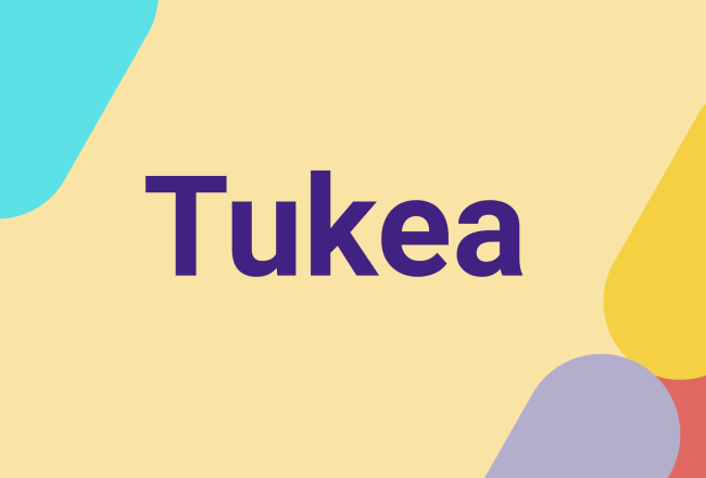 Teksti Tukea keltaiselle taustalla