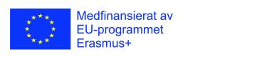 EUs logo och texten "Medfinansierat av EU-programmet Erasmus+"