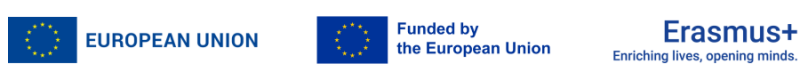 European union, Funded by the European Union, Erasmus + logos