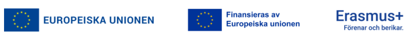 Europeiska unionen, Finansieras av Europeiska unionen, Erasmus + logo