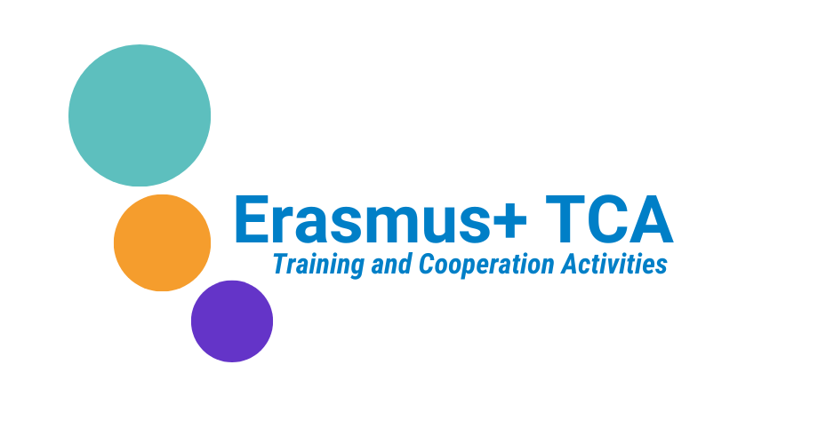 Kuvassa teksti Erasmus+ TCA, Training and Cooperation Activities