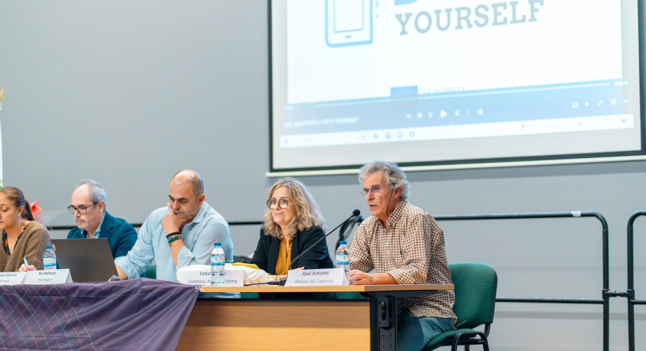 Do it Yourself -hankkeen seminaari, jossa luentosalissa ihmisiä. 
