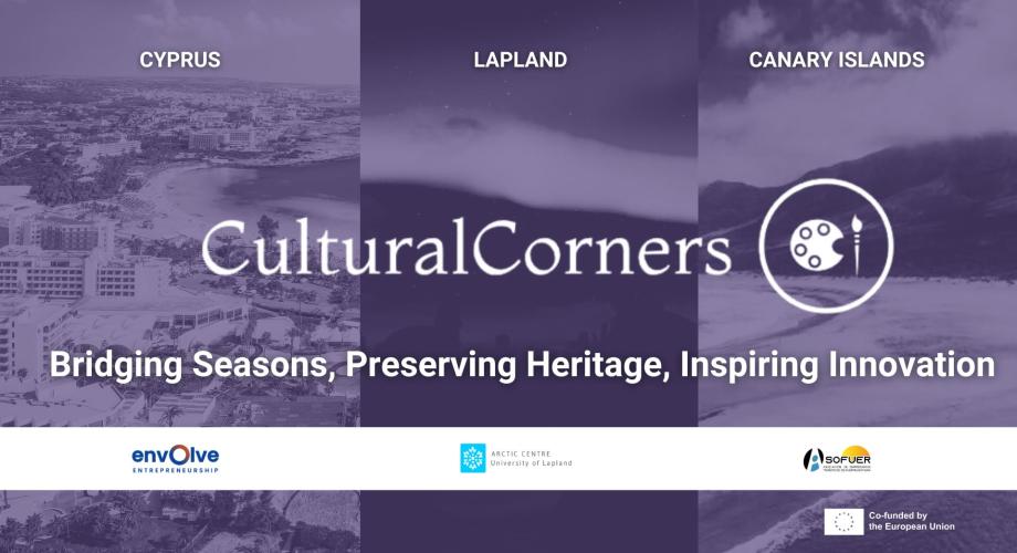 Kuvassa teksti CulturalCorners - Bridging Seasons, Preserving Heritage, Inspiring Innovation