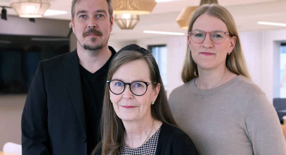 Jarno Pöntinen, Jaana Villikka-Storm och Sanna Laiho.