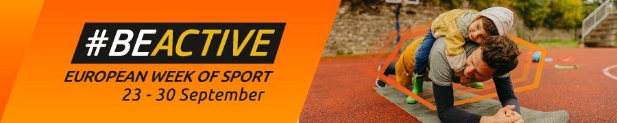 Euroopan urheiluviikon hashtag #BeActive
