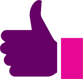 Purppurainen piirros peukkuemojista