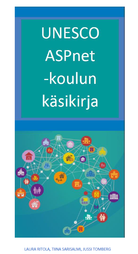 Unesco ASPnet -koulujen käsikirjan sinivihreä kansilehti