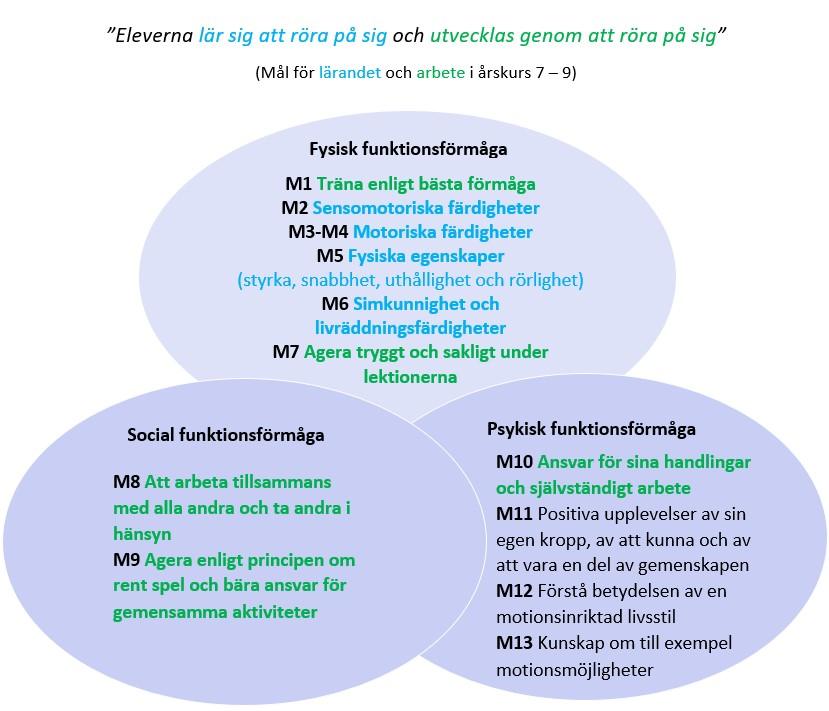 Eleverna lär sig att röra på sig och utvecklas genom att röra på sig