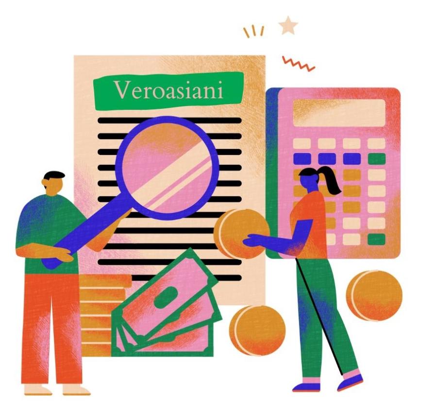Kuvituskuva veroasioiden hoitamisesta.