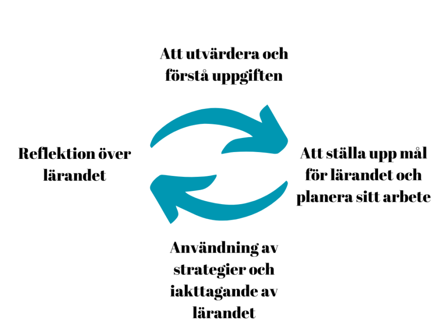 Självreglerat lärande beskrivs i undersökningar som en cyklisk process, som består av fyra olika skeden;  1.	att utvärdera och förstå uppgiften 2.	att ställa upp mål för lärandet och planera sitt arbete 3.	användning av strategier och iakttagande av lärandet 4.	reflektion över lärandet.