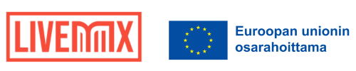 Kaksi logoa, EU:n lippu ja tekstilogo, jossa lukee LIVEMX