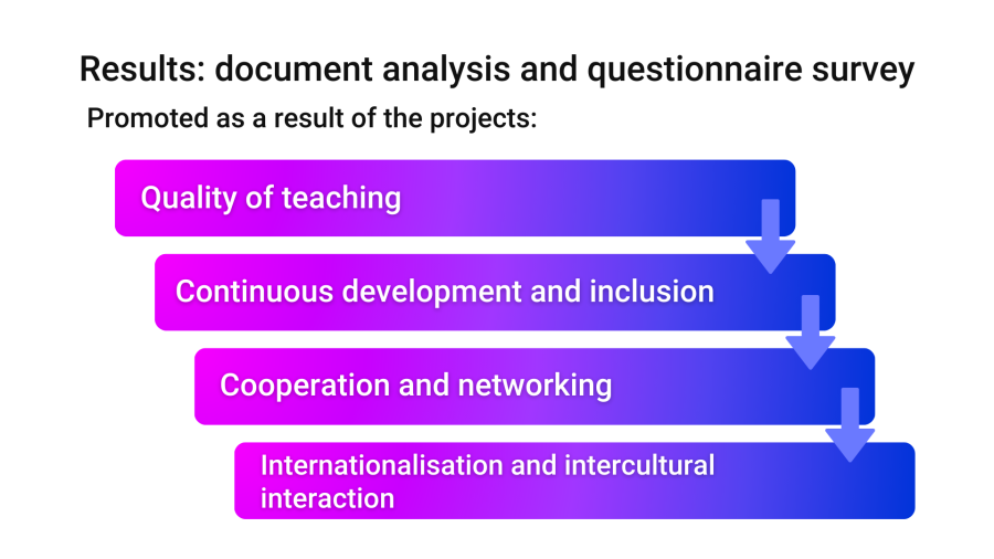 Results from the document analysis and the questionnaire survey; the texts can be found below the image.