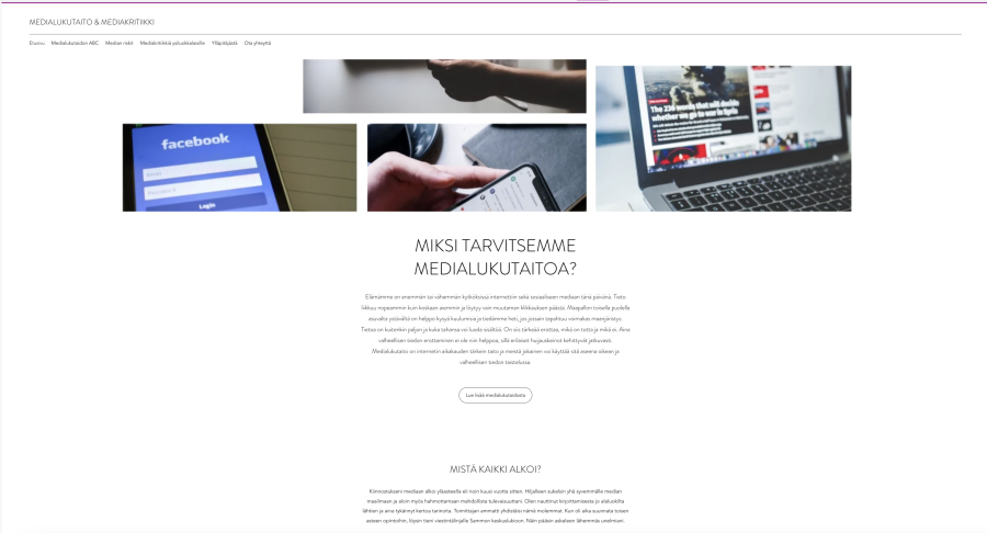 Kuvakaappaus medialukutaidon sivustolta