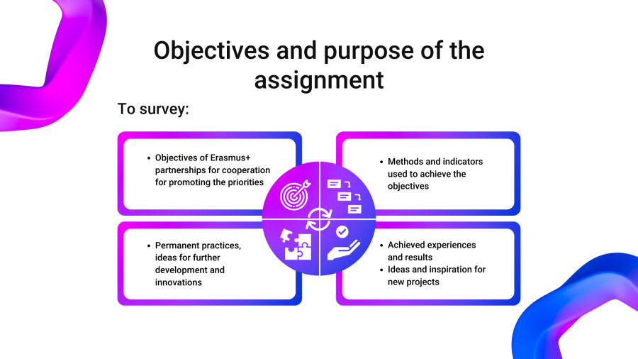 Objectives and purpose of the assignment; the text can be found under the image.