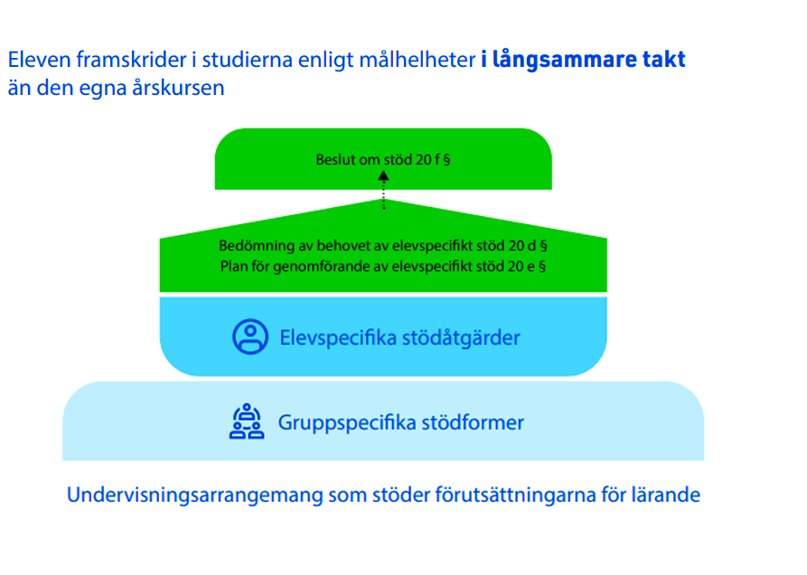 Eleven framskrider i studierna enligt målhelheter i långsammare takt än den egna årskursen