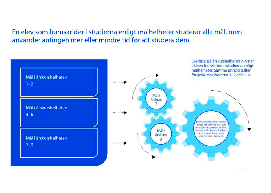 En elev som framskrider i studierna enligt målhelheter