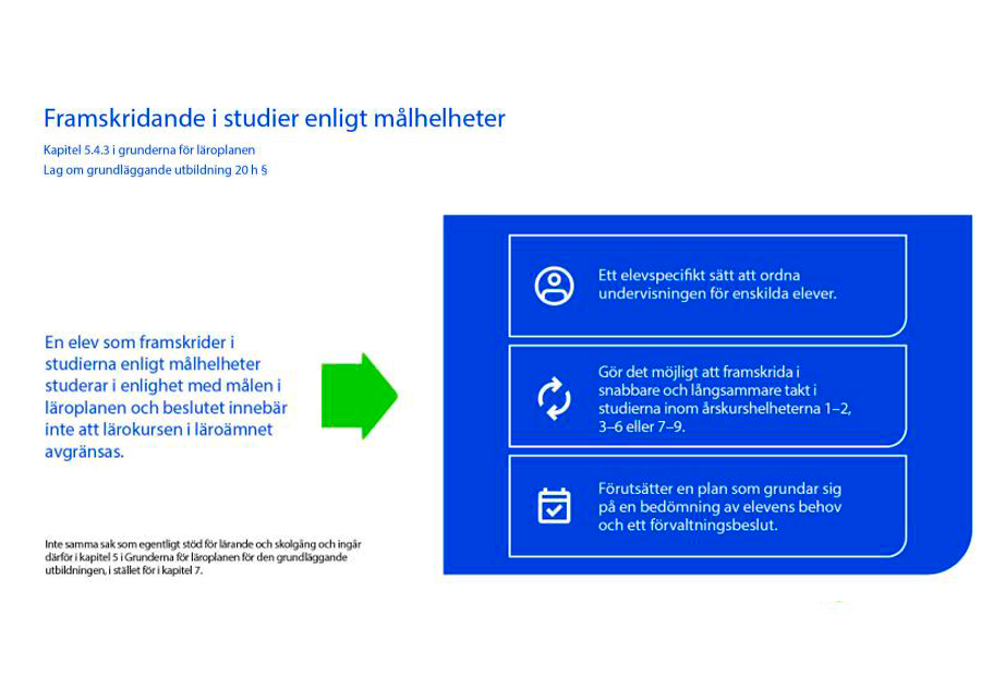 Illustrationsbild över framskridande i studier enligt målhelheter