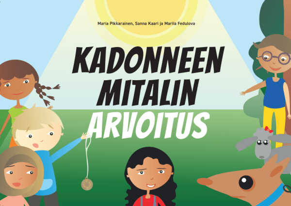 Kuva Kadonneen mitalin arvoitus -tarinakirjan kannesta