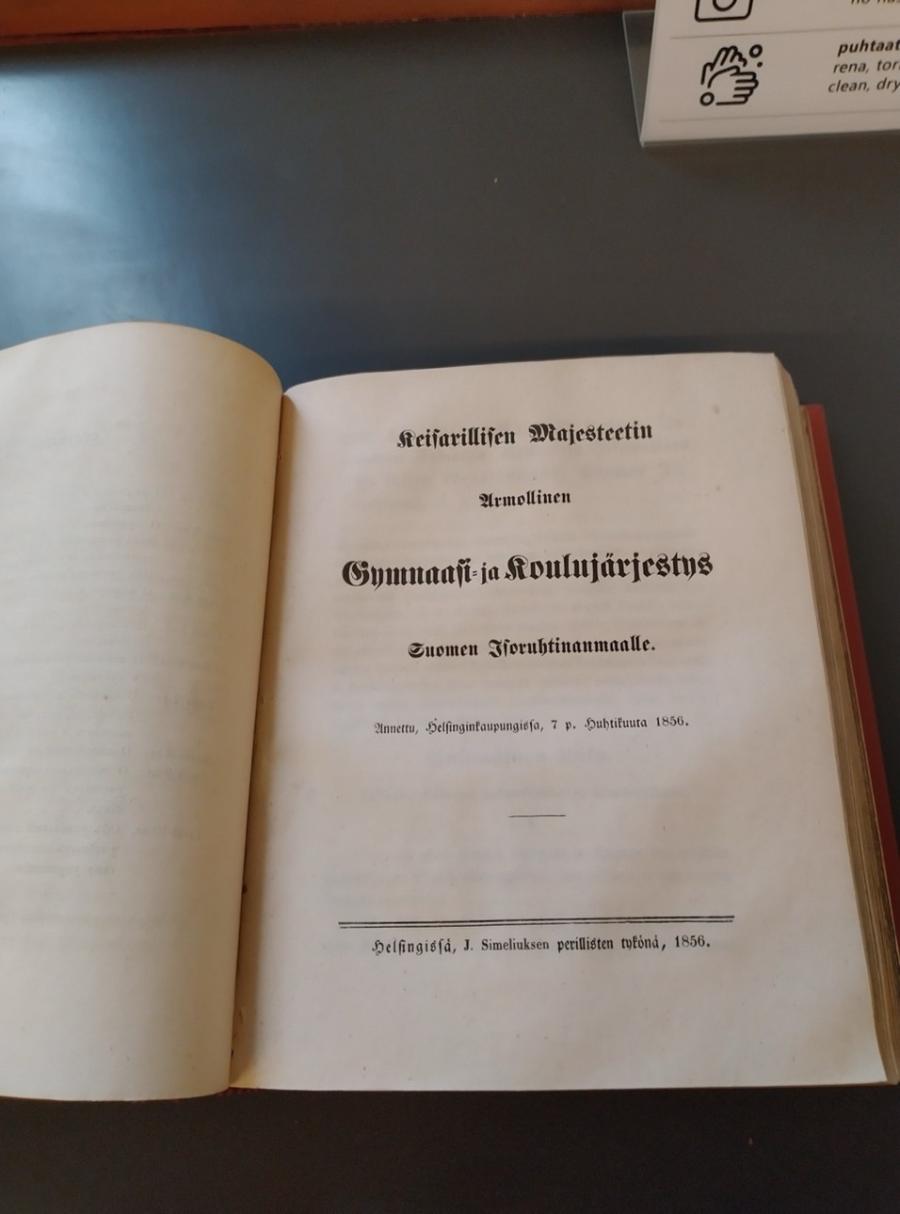 Kuvituskuva Gymnaasi- ja koulujärjestys 1856