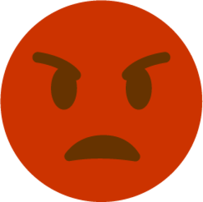 Punasävyinen piirros vihaisesta emojista