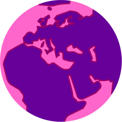 Purppurainen piirros maapallosta