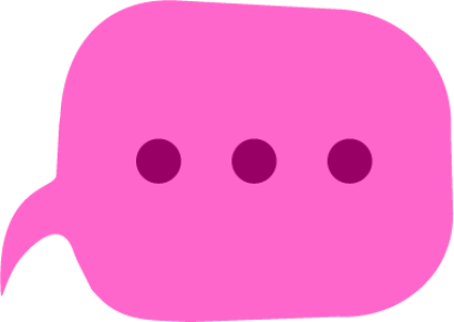 Purppurainen piirros puhekuplasta
