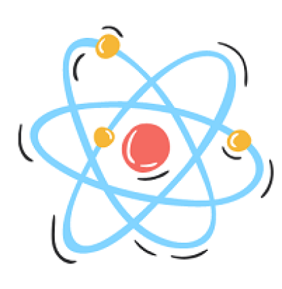 Piirroskuva atomista.