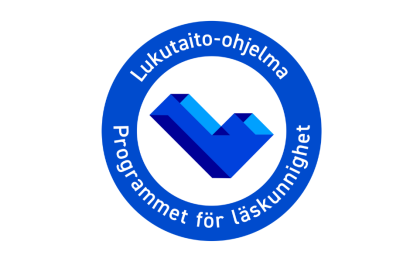 Lukutaito-ohjelman logo / logon av Programmet för läskunnighet