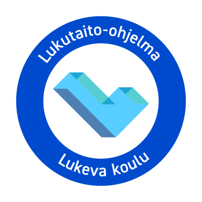 Lukeva koulu -ohjelman logo