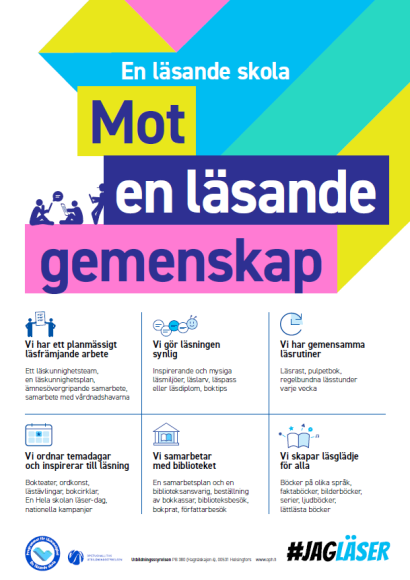 En bild på en affisch för En läsande skola