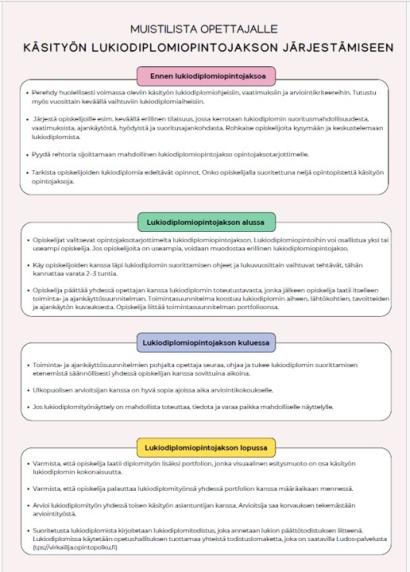 Kuvituskuta: Muistilista käsityönopettajalle